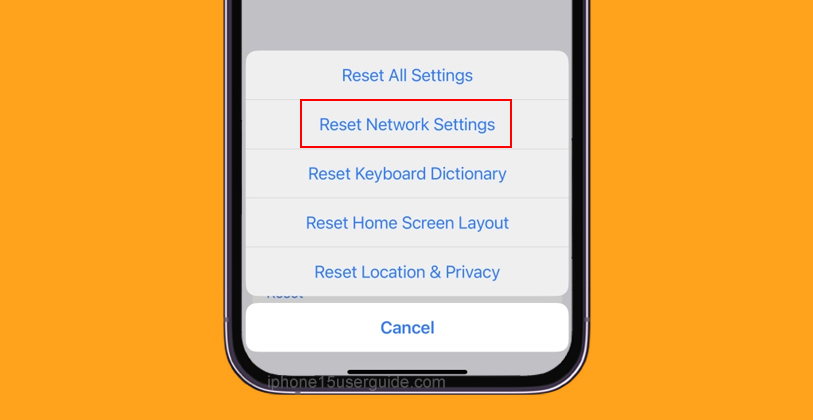 iphone 15 reset network settings