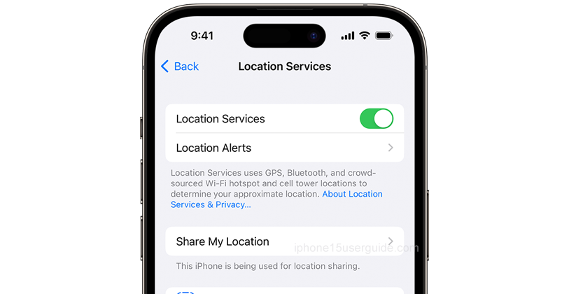 disable location services iphone 15